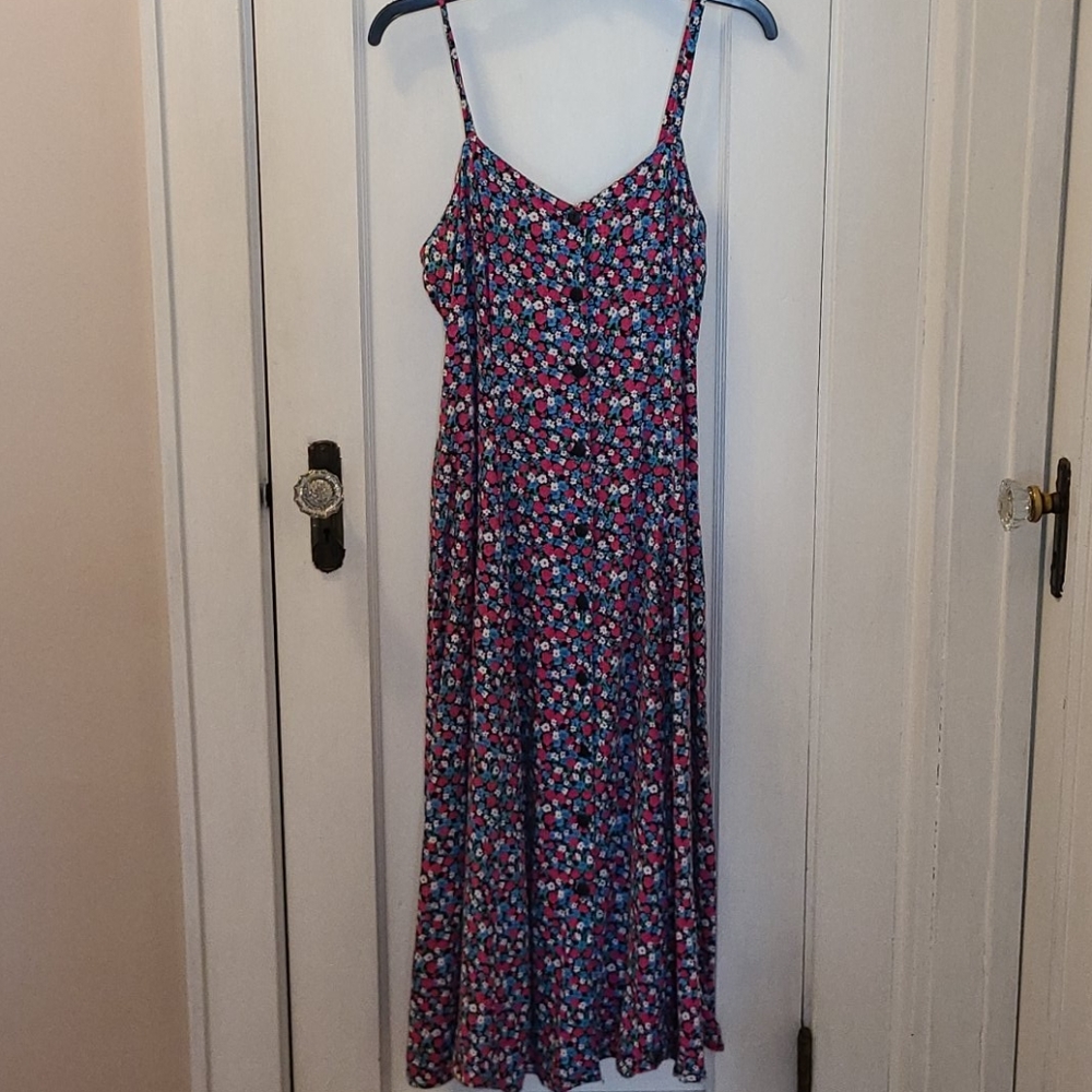 Vtg Jessica Stevens floral buttonfront dress sz 11